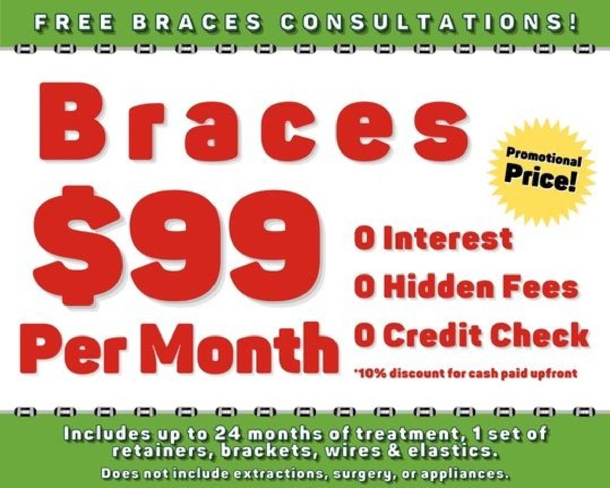 Braces with monthly payments of $99